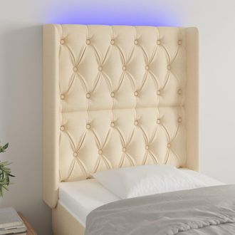 vidaXL Cabecero Con Led De Tela Color Crema 83x16x118/128 Cm Vidaxl