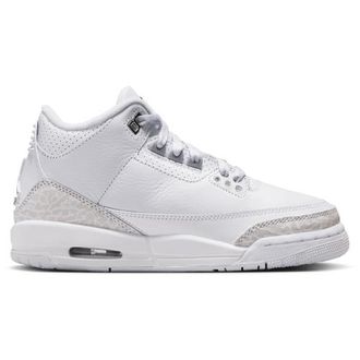 Nike Jordan Boys Retro 3 - Boys Grade School Basketball Shoes White/Metallic Silver/White Size 3.5
