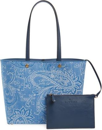 Etro Jacquard Tote in Blue at Nordstrom