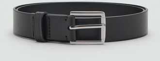 Mango Cintura pelle fibbia nero - Uomo - 100 - MANGO MAN
