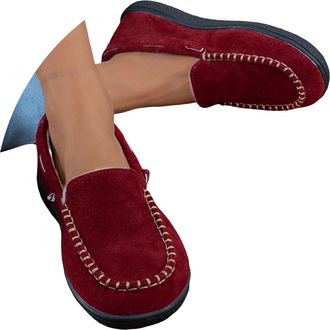 Generic Womens Slip On Loafers Winter Warm Plush Lined Comfortable Lightweight Casual Shoes Women Suede Solid Business Work Flat Loafer Round Toe Non-Slip Ind