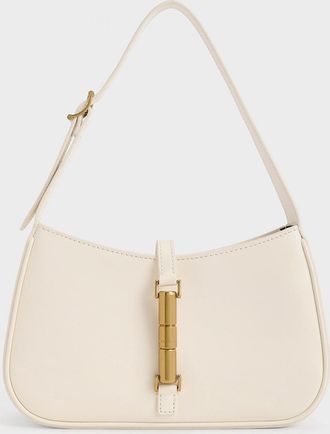 Charles & Keith Cesia Metallic-Accent Shoulder Bag