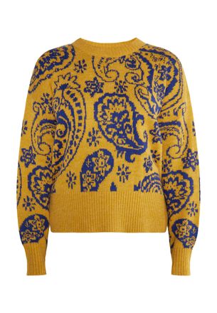 Usha Gebreide trui Dames curry