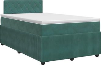 vidaXL Cama Box Spring Con Colch&oacute;n Verde Oscuro 120 X 200 Cm Vidaxl
