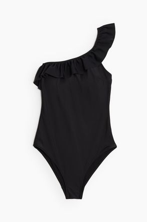 H&M One-Shoulder-Badeanzug mit wattierten Cups - Schwarz