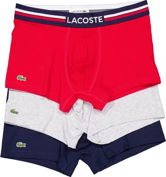 Lacoste Stretch Cotton 3-Pack Boxer Briefs, Size X-Small