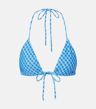 Montce Swim Top de bikini Emma a cuadros