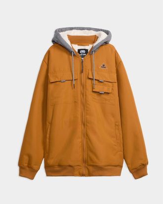 Ecko Triple threat faux shearling Bomber Jacket in Brown at Nordstrom, Size X-Large