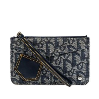 Dior Pre-owned Vintage Pouch - Dames - Pre-owned - Blauw - Maat: ONE Size Leer
