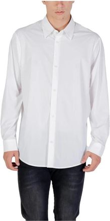 A|X Armani Exchange Witte Button-Up Shirt met Elastaan - Heren - Zakelijke Overhemden - Wit - M - Overhemden