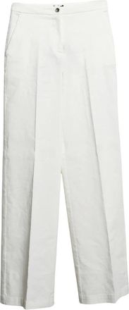 Pinko Jacopone Palazzo Broek - Dames - Straight fit broeken - Wit - XS - Linnen - Broeken