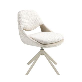 Angel Cerd&aacute; Silla giratoria tela blanco roto y crema