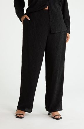 Eileen Fisher Straight Leg Pants in Black at Nordstrom, Size 1X