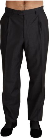 Dolce & Gabbana Grijze Wolmix Formele Broek - Heren - Nette broeken - Grijs - 2XL - Wol - Broeken