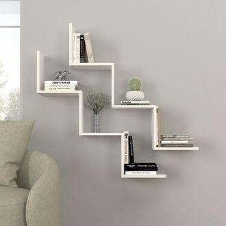 Dmora Estante Palata, 6 Niveles, Set De 2 Estantes, 129x22x50h Cm Blanco