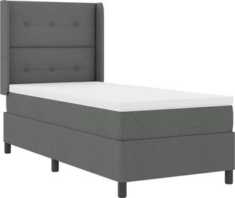 vidaXL Vidaxl - Cama Tipo Box Spring Con Colch&oacute;n Gris Oscuro 90 X 200 Cm Tela