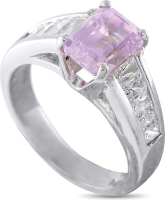 Luxury Bazaar Platinum 0.90ct Diamond and Sapphire Ring MF09-062926