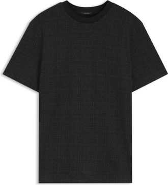 BOSS Cotton T-shirt with two-tone jacquard-knit pattern