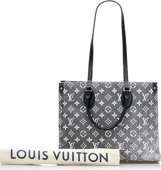 Louis Vuitton Shopper - 2021 Monogram Denim Onthego MM - Gr. unisize - in Grau - für Damen