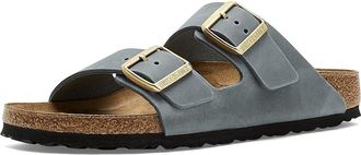 Birkenstock Arizona - Oiled Leather Womens Slide Shoes Basalt Gray : EU 42 (US Womens 11-11.5) Regular