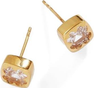 Alex and Ani Crystal Clover Mini Stud Earrings in Gold at Nordstrom