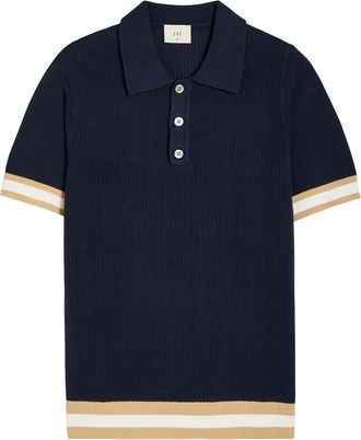 CH&Eacute; Studios Che Quinn Open-knit Polo Shirt - Navy - XL