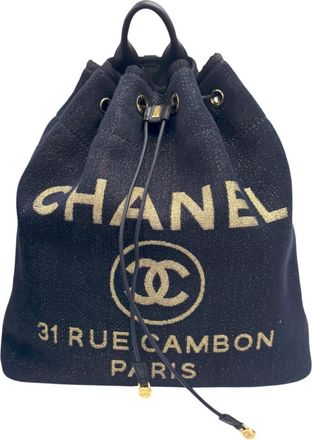 Chanel Navy Canvas Backpack (Pre-Owned)