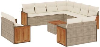 vidaXL Set De Sof&aacute;s De Jard&iacute;n 12 Pzas Y Cojines Rat&aacute;n Sint&eacute;tico Marr&oacute;n Vidaxl