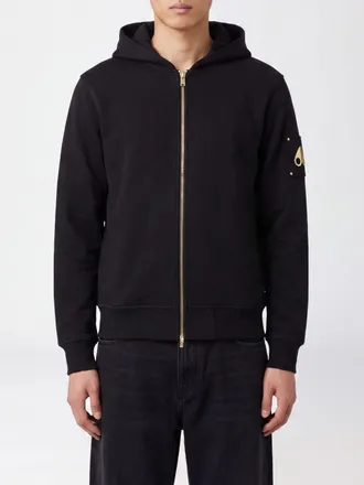 Moose Knuckles Felpa con cappuccio e zip in cotone con logo metallico