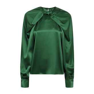 Max Mara Blouses, female, Green, S, Key Blouse Round Neck