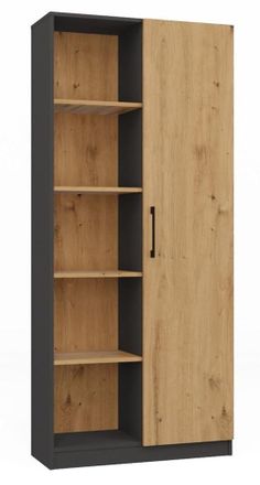 OEM Librer&iacute;a Semiabierta De 10 Estantes En Roble Antracita, Estilo Artesanal: Ideal Para Sala De Estar, Oficina O Cualquier Otra Habitaci&oacute;n. &iexcl;funcional Y 