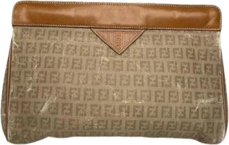 Fendi Pre-owned Clutches, female, Brown, Size: ONE SIZE Pre-owned Canvas Clutch