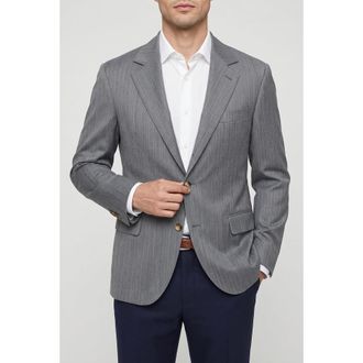 Brunello Cucinelli Grey Wool Tailored Blazer, Brand Size 52 (US Size 42)