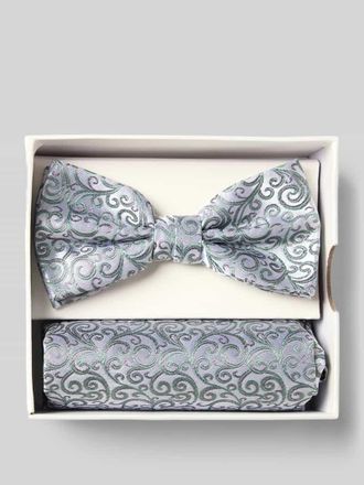 Prince Bowtie Fliege und Einstecktuch im Set aus reiner Seide in Gruen, Gr&ouml;&szlig;e 1