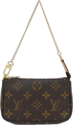Louis Vuitton Monogram Mini Marron Coated Canvas Pochette Pouch (Pre-Owned)