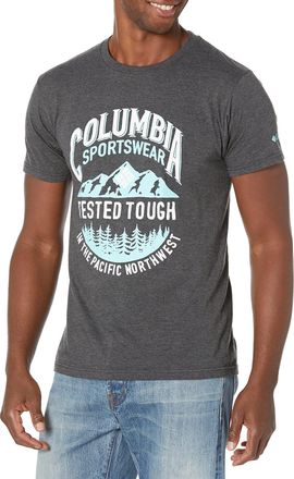 Columbia Mens Graphic T-Shirt, Charcoal Heather/Tough, Medium