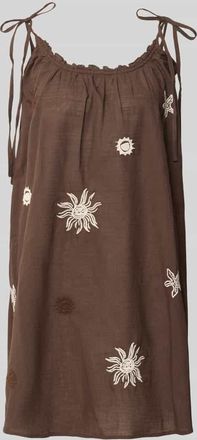 Jake*s Casual Minikleid mit Stitchings in Dunkelbraun, Gr&ouml;&szlig;e L/XL