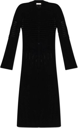 Akep Cardigans, female, Black, Size: XS Pointelle Knit Long-sleeve Cardigan