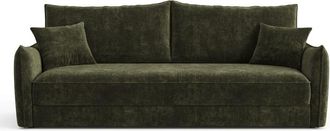 Sia Home Sof&aacute; cama 3 plazas terciopelo texturizado verde kaki