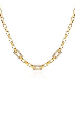 Vince Camuto Pav&eacute; Crystal Chain Necklace in Gold Tone at Nordstrom Rack