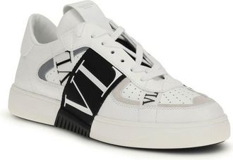 Valentino Garavani Mens White Calf Leather Bos Taurus Low Top Sneakers