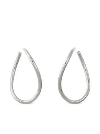 Sidney Garber 18K white gold Opal Curved hoop earrings - women - 18kt White Gold - One Size