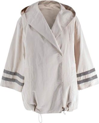 Brunello Cucinelli Beige Rain Jacket With Signature Detaik Size M