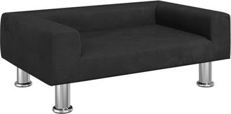 vidaXL Sof&aacute; Para Ni&ntilde;os De Terciopelo Negro 70x45x26,5 Cm Vidaxl