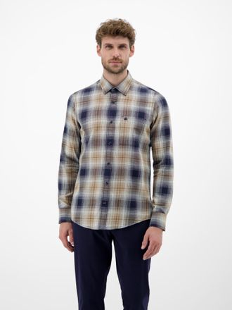 Lerros Langarmhemd LERROS, Herren, Gr. XXL, N-Gr, classic navy blau, Web, Obermaterial: 100% Baumwolle, kariert, regular fit normal, Manschette, Hemden Langa