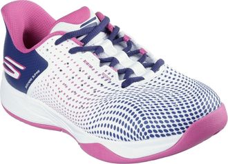 Skechers Slip-ins Relaxed Fit Viper Court Reload Womens White/Navy/Pink Trainers Pu - Size UK 4