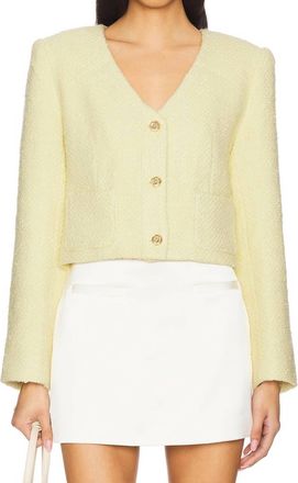Astr Marleigh Tweed Jacket In Lemon