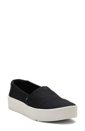 Toms Verona Platform Slip-On Sneaker in Black at Nordstrom, Size 5.5