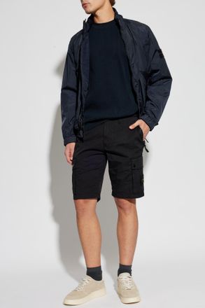 Stone Island Cargo Shorts, Mens, Black