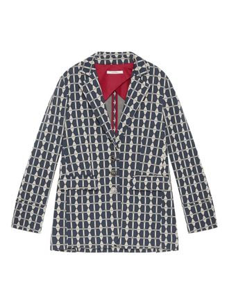 Maliparmi geometric-pattern blazer - women - Fabric - 46 - Blue